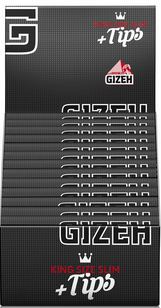 Gizeh Papier Black King Size Slim + Tips - Packung