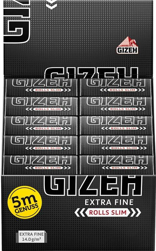 Gizeh Extra Fine Rolls Slim Black - Packung